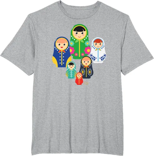 Miniatura 34 de Matryoshka Russian Nesting Dolls, Rusia - Camiseta de regalo, Azul / Patchwork, S