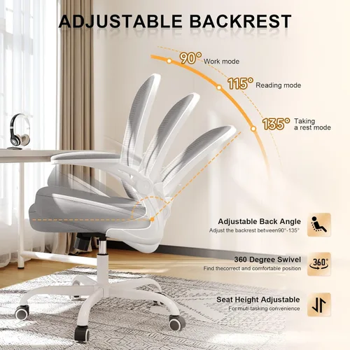Miniatura 8 de Synorla Silla de oficina, sillas de escritorio ergonómicas de 330 libras de capacidad, silla de computadora de malla con respaldo alto