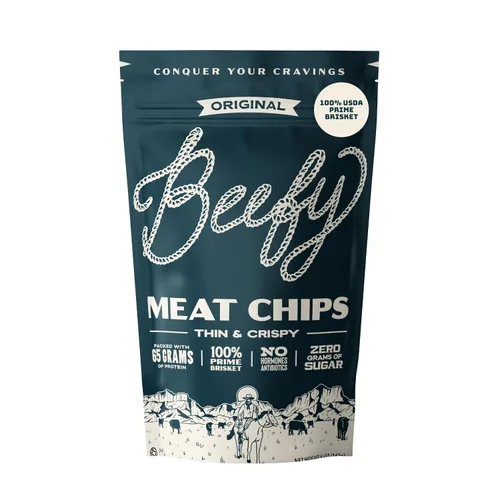 Miniatura 11 de BEEFY Meat Chips - Mostaza Miel - 2.5oz. 100% Prime Brisket. 13g de proteína por onza.