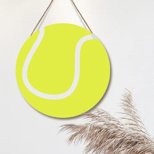 Miniatura 4 de Letrero para puerta, pelota de tenis, placa de arte de madera, regalo de equipo deportivo, placa de madera, para amantes del tenis, decoración de A-3