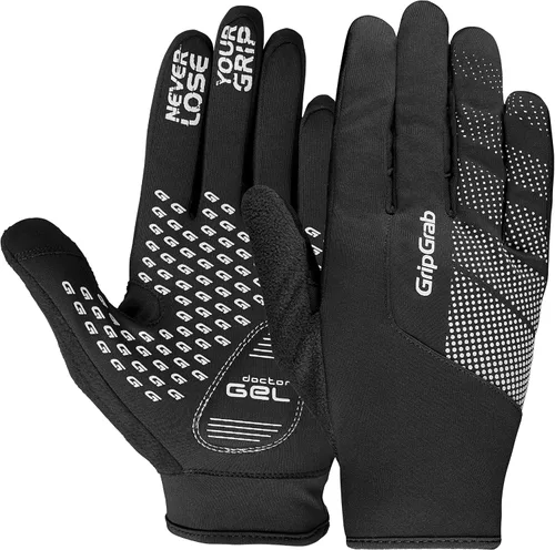 GripGrab Guantes de bicicleta acolchados de gel para primavera y otoño, resistentes al viento, guantes de ciclismo térmicos para clima frío, guantes