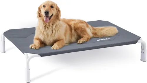 Miniatura 8 de ZOMISIA Cama elevada para perro con ensamble sin herramientas - Cama de enfriamiento elevada para perros al aire libre para mascotas grandes, hamaca