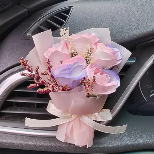 Miniatura 4 de Ramo de flores para coche, ambientador, clips de ventilación, mini ramo de flores secas para decoración del coche y del hogar, clip de ventilación