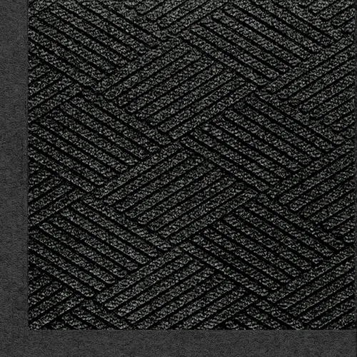 Felpudo Waterhog Eco Premier Fashion de Andersen para interiores o exteriores; fibra de poliéster PET; respaldo de goma SBR, 3/8" de grosor, Negro