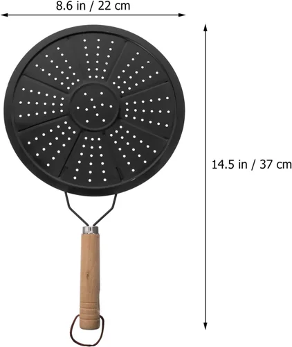 Miniatura 5 de Quemador de inducción Reductor de difusor de calor Placa de hierro fundido con mango de madera Almohadilla de aislamiento para estufas eléctricas