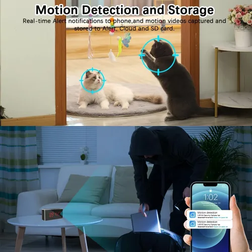 Miniatura 3 de Reloj de cámara Full HD 1080P inalámbrico con visión nocturna, cámara oculta con detección de movimiento, ultra gran angular de 160° 2.4/5Ghz
