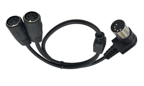 Miniatura 2 de Seadream DIN 5-Pin Splitter Y Adaptador MIDI Cable 1.64FT MIDI 5 Pin en ángulo recto macho a doble 2 x DIN 5 Pin hembra Cable de audio de extensión