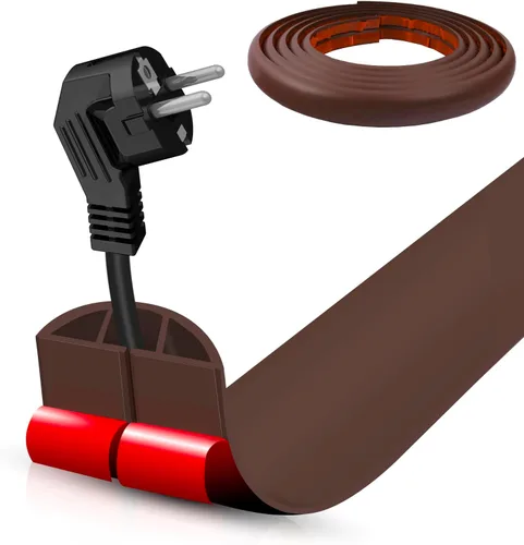 Miniatura 69 de Cubierta autoadhesiva para cables de suelo, gestión de cables de 3.3 pies, protector de tira de extensión para cables, evita tropiezos de cables