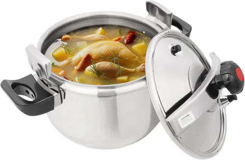 Miniatura 12 de Olla a presión de acero inoxidable, olla a presión comercial de 60 Kpa para restaurante, hogar, comedor escolar (11 L)