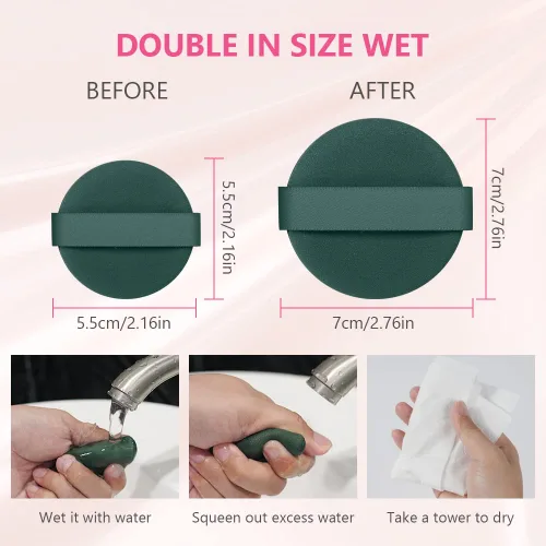 Miniatura 6 de Ainiv 9 esponjas de maquillaje con cojín de aire para base, esponja reutilizable con caja portátil, esponja de mezcla sin látex para líquidos
