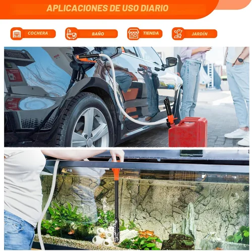 Miniatura 3 de Bomba eléctrica de transferencia de combustible, bomba de sifón de transferencia de fluido portátil de 2.4 GPM con tubería de aceite, bombas de gas