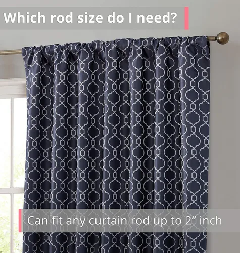 Miniatura 3 de HLC.ME Franklin - Cortinas de paneles 100% opacas, diseño marroquí, con bolsillo para cortinero, con aislamiento térmico, ahorro de energía, bloquea