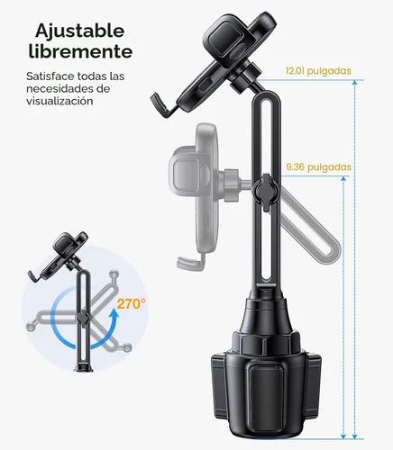 Miniatura 6 de Coolpow Soporte para Teléfono de Portavasos Soporte para Teléfono de Carro Soporte para Teléfono de Portavasos Montaje para Teléfono【Ultra Estable