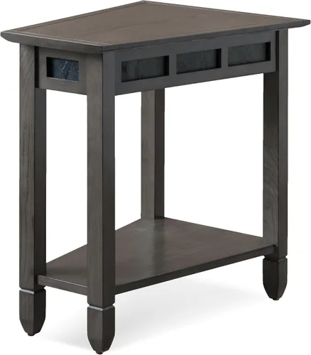 Miniatura 19 de Leick Home 10074-DS Mesa auxiliar tipo cuña para sillón reclinable con estante, arena del desierto Arenas del desierto