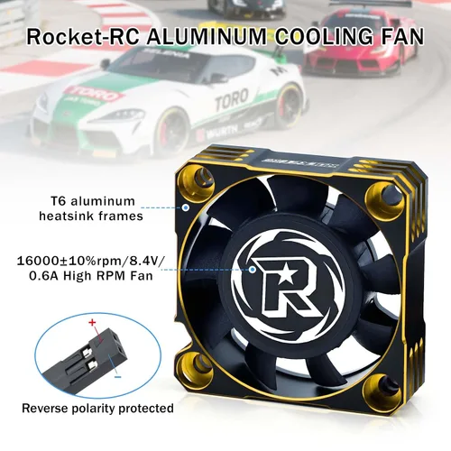Miniatura 5 de Ventilador de refrigeración de motor de 40 mm 16000 RPM Ventilador ESC Ventilador de refrigeración RC para camión RC 1/5 1/6 40 mm de diámetro