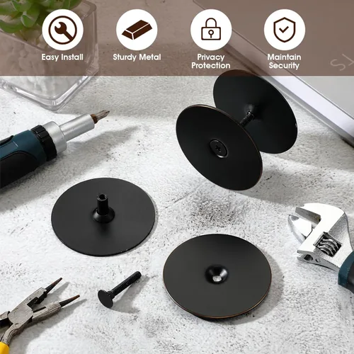 Miniatura 4 de Pelopy Placa de llenado de orificio de puerta, 2-5/8 pulgadas de diámetro, tornillos de conexión de 1 pulgada y 2 pulgadas, placa de cubierta