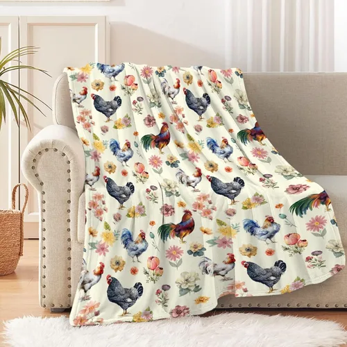 Miniatura 9 de La manta de pollo es súper suave y cálida, la manta de franela ligera es para uso en todas las estaciones, una gran opción para regalos de 40 x 30