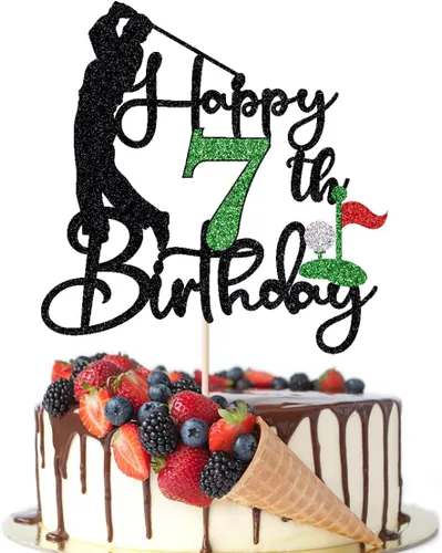 Miniatura 25 de Golf Happy 10th Birthday Cake Topper, Golfer/Sports Themed Birthday or Retirement Cake Decorations,Golf Ten 10 Years Old Ball Player Sport Themed
