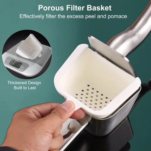 Miniatura 4 de Cesta de filtro de accesorios para exprimidores de limón, gran capacidad porosa, fácil de usar y limpiar