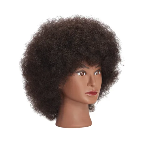 Miniatura 2 de Traininghead - Cabeza de maniquí de cabello 100% real, cabeza de entrenamiento, cosmetología, cabeza de maniquí, cabeza de práctica de peluquería