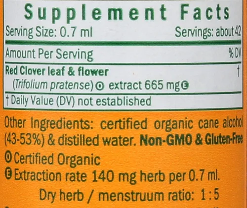 Miniatura 3 de Herb Pharm Gotas de extracto líquido de trébol rojo orgánico certificado, 1 onza