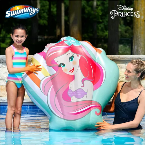 Miniatura 2 de Swimways Disney Princess Ariel - Barco reversible, flotadores inflables para piscina y juguetes de piscina para niños, accesorios de piscina