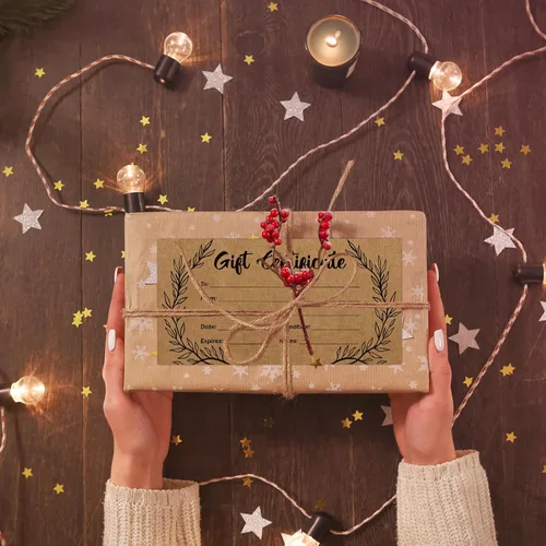Miniatura 5 de 48 piezas de certificados de regalo en blanco, tarjetas de certificado de papel kraft con 48 piezas de sobres para negocios, salones, restaurantes