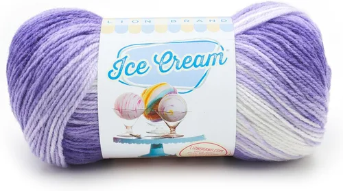 Miniatura 48 de Lion Brand Yarn, Hilo para Bebé Ice Cream para tejer, ganchillo y manualidades, Baseball Nut, 1 paquete, fibra acrílica colorida de peso DK