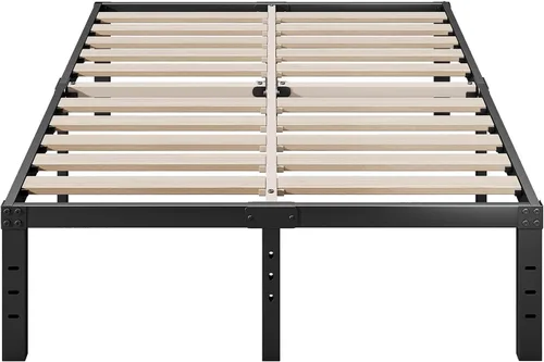 Miniatura 9 de ZIYOO Base de cama individual, listones de madera de 3 pulgadas de ancho con soporte de 2500 libras para colchón, 16 pulgadas de alto, no necesita