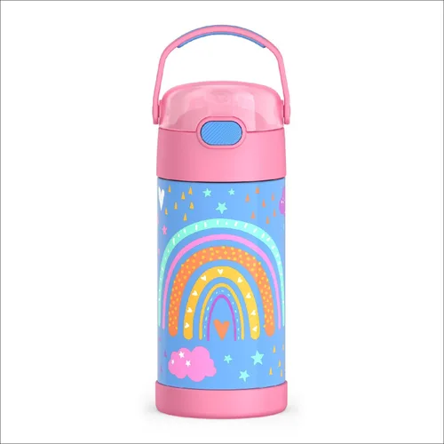 Miniatura 34 de THERMOS FUNTAINER - Botella de acero inoxidable con aislamiento al vacío y sorbete, capacidad de 12 onzas, para niños, azul Azul marino