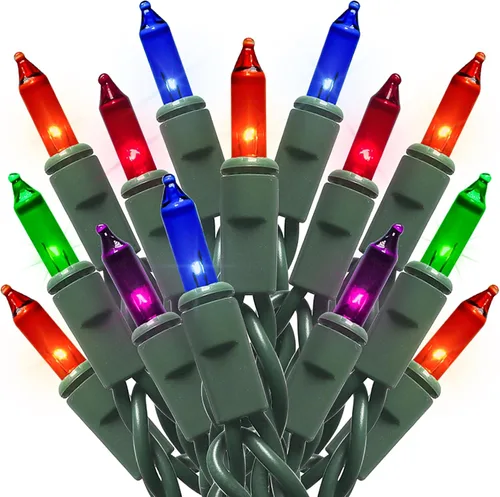 Miniatura 2 de MULTI-SPARKING Guirnalda de luces de Navidad rosadas, 35 unidades, incandescentes, mini luces de Navidad rosadas para árboles pequeños