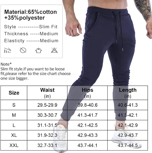 Miniatura 6 de Wangdo Pantalones deportivos ajustados para hombre pantalones de entrenamiento para gimnasio pantalones deportivos cónicos pantalones deportivos