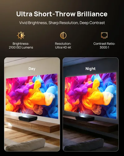 Miniatura 5 de WEMAX Nova Pro Proyector de Tiro Ultra Corto 4K, TV Láser ALPD de 150", Smart Google TV, 2100 Lúmenes ISO, Dolby Audio DTS-HD, Proyector UST