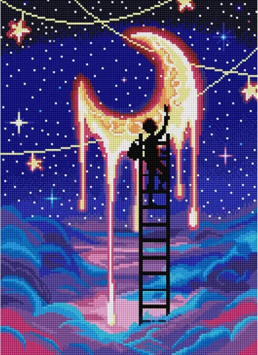 Miniatura 2 de DIAMOND ART CLUB Paint The Moon - Kit de pintura de diamantes, manualidades divertidas para adultos, lienzo cuadrado de diamante, 13 x 18 pulgadas