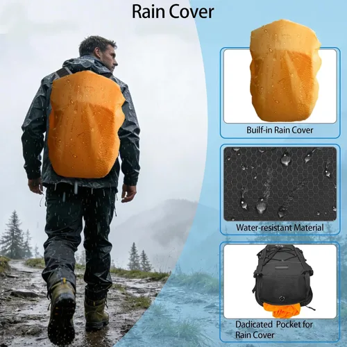 Miniatura 5 de WOLT Mochila de hidratación 18L para senderismo, mochila de agua con bolsa de agua de 2L para hombres y mujeres, paquete de hidratación para correr