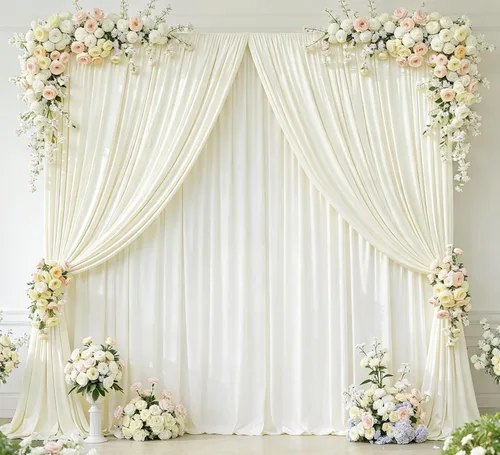 Miniatura 23 de Cortinas de fondo azul bebé de 8 x 10 pies para bodas, cortinas de fondo de poliéster sin arrugas, para baby shower, fiestas de cumpleaños