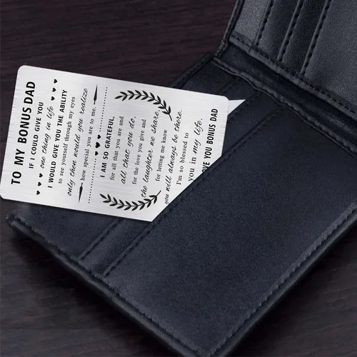Miniatura 5 de Alotozo Regalos para padrastro agradecido, tarjetas grabadas para mi papá, regalo del día del padre para padrastro de parte de hija e hijo