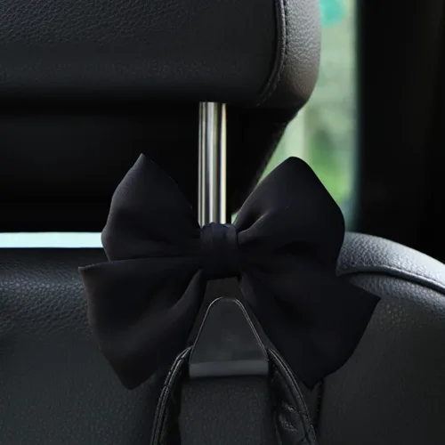 Miniatura 5 de Mandark 2 piezas de ganchos para reposacabezas de asiento de automóvil, lindos ganchos de arco para bolsos y bolsas, accesorios de decoración