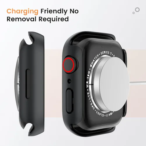 Miniatura 5 de Goton Estuche de Privacidad Resistente al Agua para Apple Watch Protector de Pantalla, Película de Vidrio Templado Anti-Espía Funda de PC Rígida