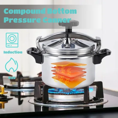 Miniatura 4 de VINGVO Olla a presión de 4 cuartos de galón, olla a presión pequeña de fondo compuesto, olla a presión fácil de usar, adecuada para gas, inducción