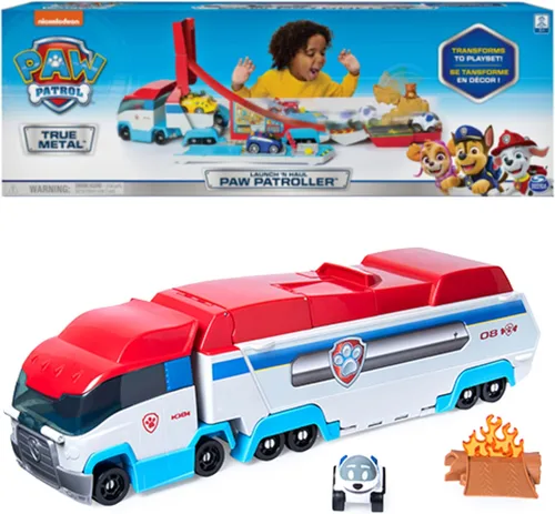 Miniatura 2 de Paw Patrol, True Metal Classic - Paquete de 6 vehículos coleccionables de fundición a presión, escala 1: 55, Launch'N Haul Paw Patroller, juego