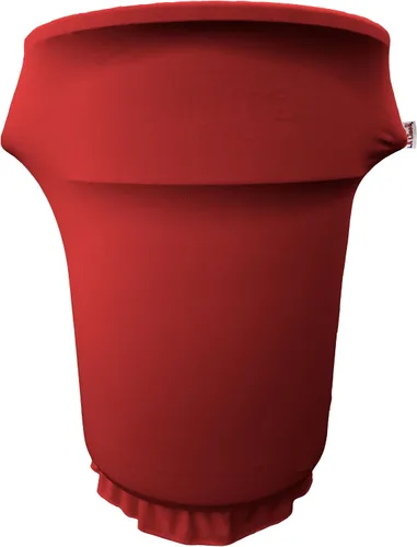 Miniatura 66 de LA Linen Cubierta para cubo de basura ajustable de elastano elástico de 32 galones, cubierta redonda para contenedor de residuos, decoración de Gris