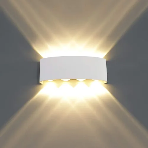 Miniatura 11 de Kawell Lámpara de pared moderna impermeable de 8 W, lámpara de pared LED de aluminio, para interiores y exteriores, para baño, dormitorio, pasillo