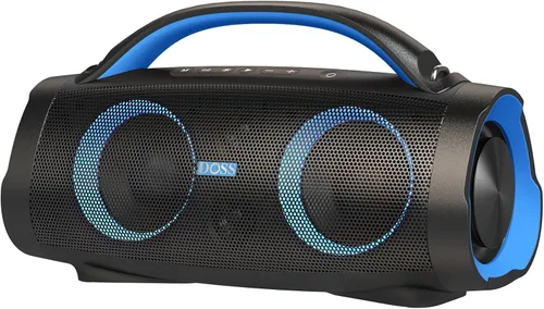 Miniatura 10 de DOSS Extreme Boom+ Altavoz Bluetooth para exteriores con sonido estéreo de 100 W, graves extra, 20 horas de reproducción, luces LED Party-Sync