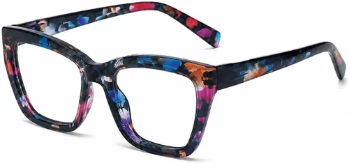 Miniatura 8 de Lentes de lectura cuadrados para mujer, marco moderno de borde completo, lectores de bloqueo de luz azul, lente transparente, bisagra de resorte