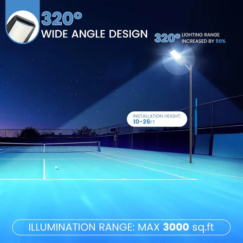 Miniatura 3 de Farolas solares para exteriores, 6000 W, luces solares de estacionamiento de 350000 lúmenes, luz de calle con sensor de movimiento, lámpara LED gran