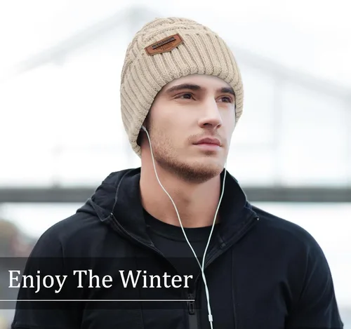 Miniatura 84 de Loritta Gorro de invierno cálido de punto grueso y holgado para hombre