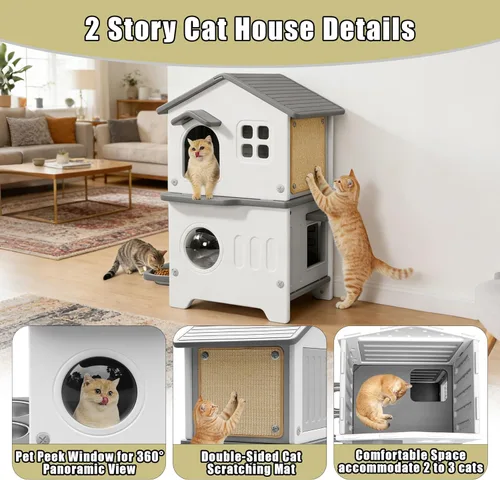 Miniatura 2 de Casa aislada para gatos al aire libre con forro