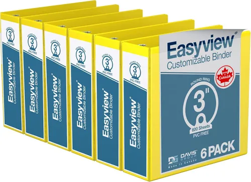 Miniatura 54 de Easyview - Carpetas prémium de 3 anillas con cubiertas transparentes y anillos redondos, carpetas para la escuela u oficina, 1 pulgada, paquete
