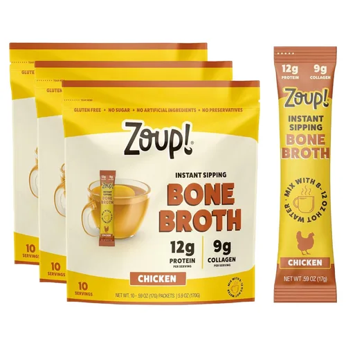 Miniatura 15 de Zoup! Mezcla de caldo de hueso para beber instantáneamente, apto para paleo y cetogénico, con 0.44 onzas de proteína, sin OMG, paquete de proteína